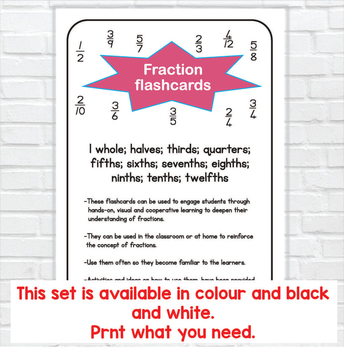 Flashcards: Fractions A5 size