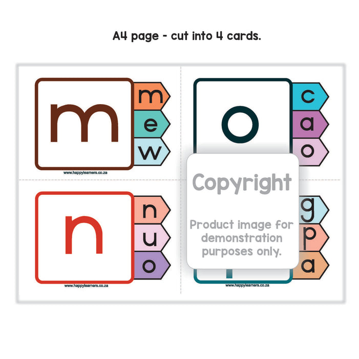 Peg Cards - matching alphabet letters (Eng or Afr)