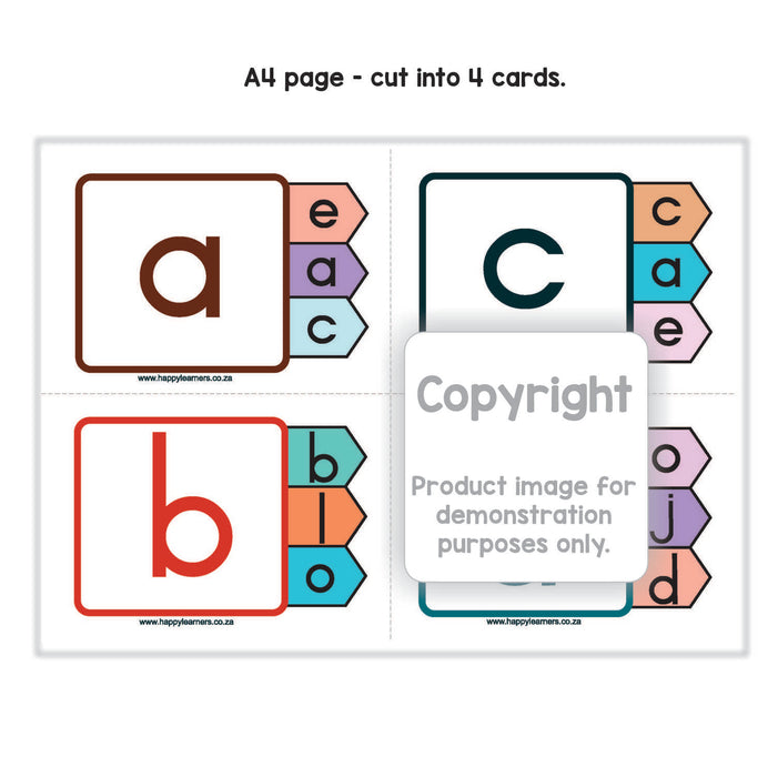 Peg Cards - matching alphabet letters (Eng or Afr)