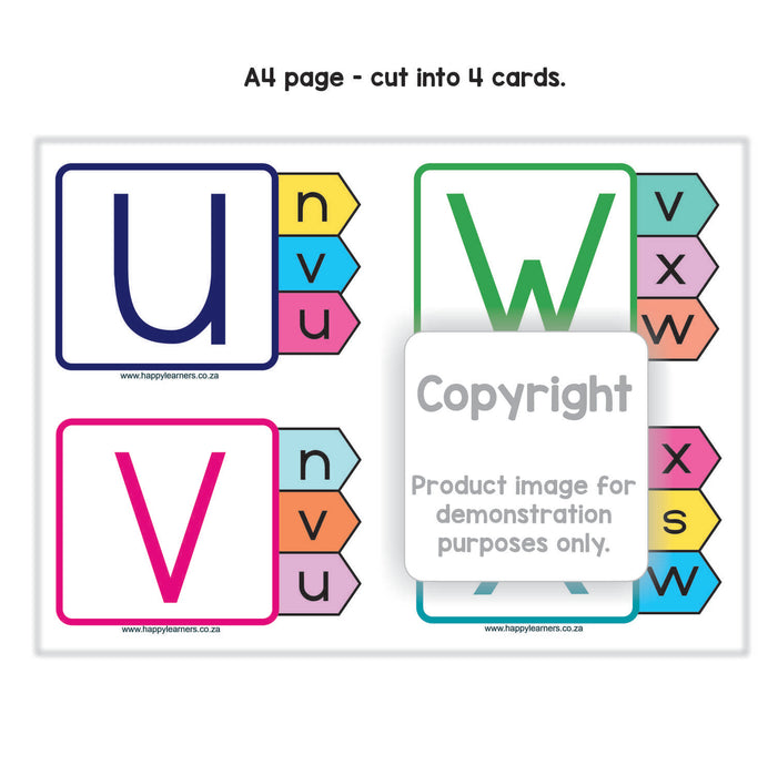 Peg Cards - matching alphabet and small letters (Eng or Afr)