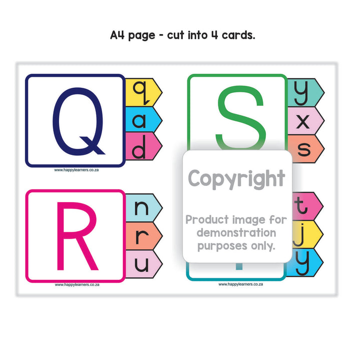 Peg Cards - matching alphabet and small letters (Eng or Afr)