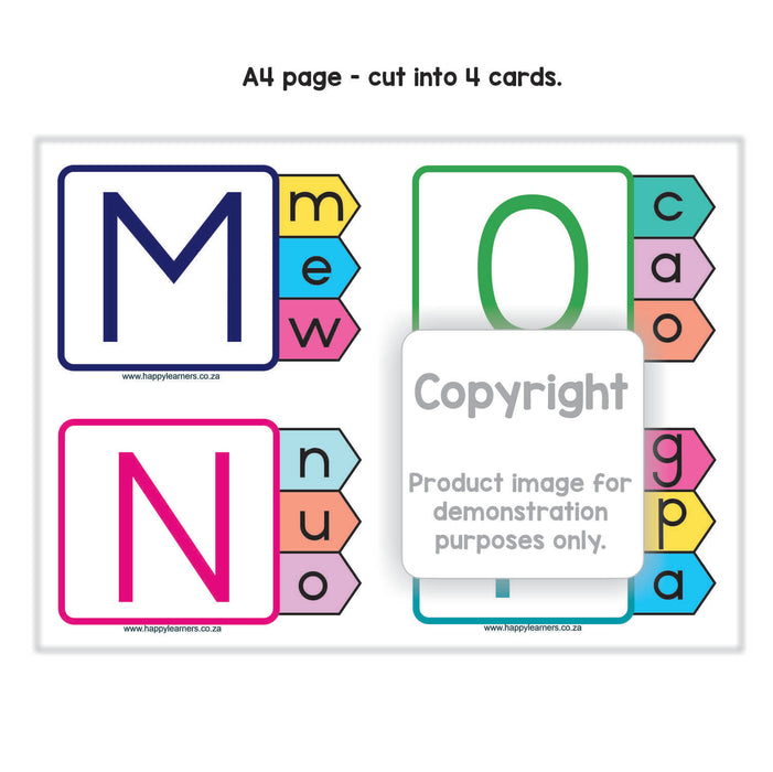 Peg Cards - matching alphabet and small letters (Eng or Afr)