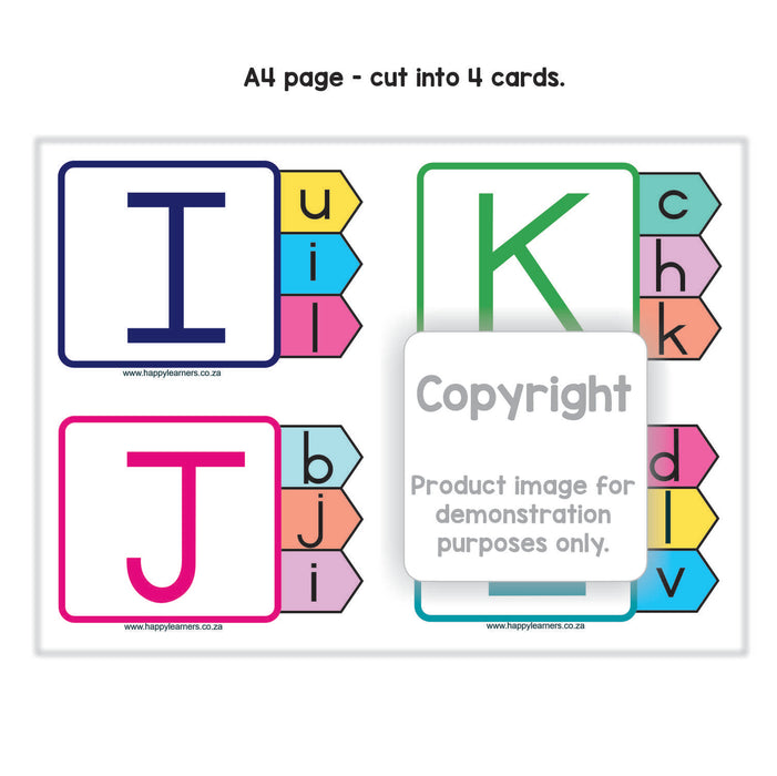 Peg Cards - matching alphabet and small letters (Eng or Afr)